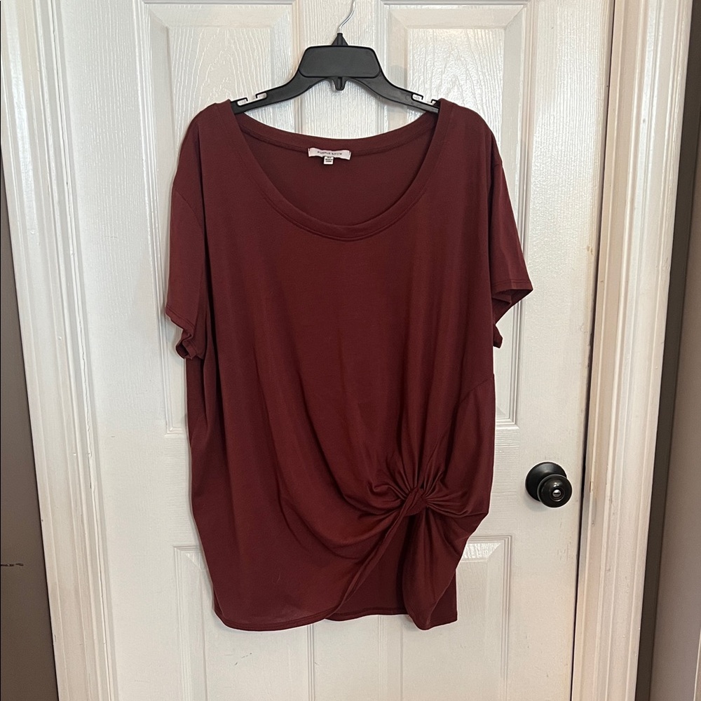 Purple Snow Maroon Twist Front Tee